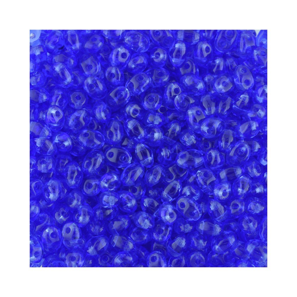 Superduo Beads Transparent Blue Qty 10 Grams
