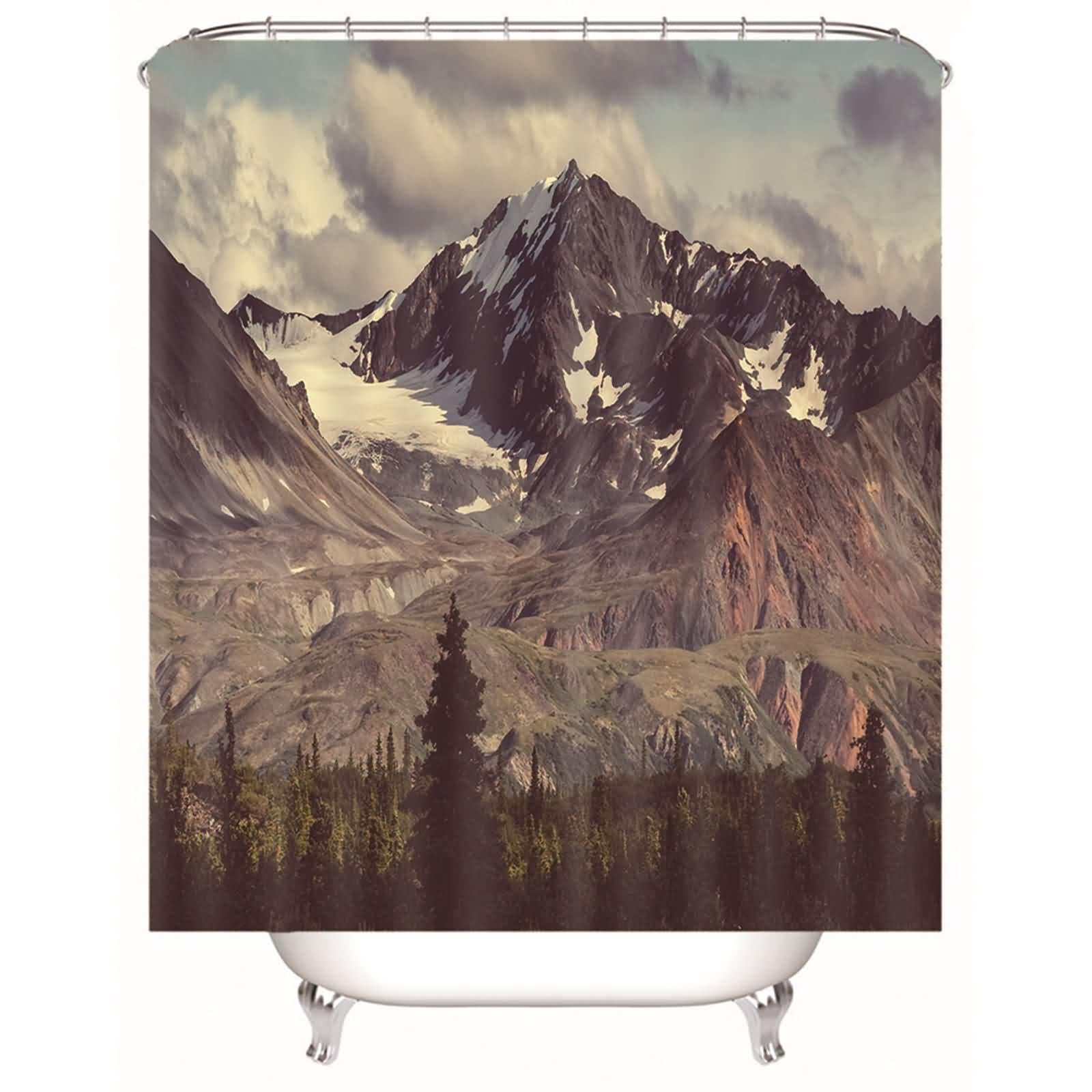 Rideau de douche tissu imperméable aux bords renforcés couture anti-effilochage 180x180cm