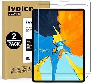 iVoler [2-Unidades] Protector de Pantalla para iPad Pro 12.9 Pulgadas 2018, Cristal Vidrio Templado Premium para iPad Pro 12.9'' 2018 [9H Dureza] [Alta Definicion 0.3mm] [2.5D Round Edge]