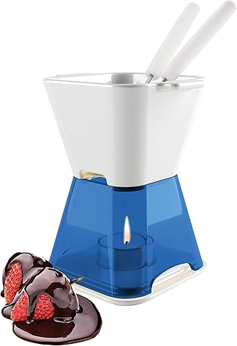 Swissmar Deco - Juego de fondue de chocolate de 6 piezas, color azul
