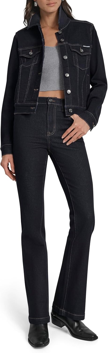 DKNY womens Denim Jacket With Chest Pockets - Image 2