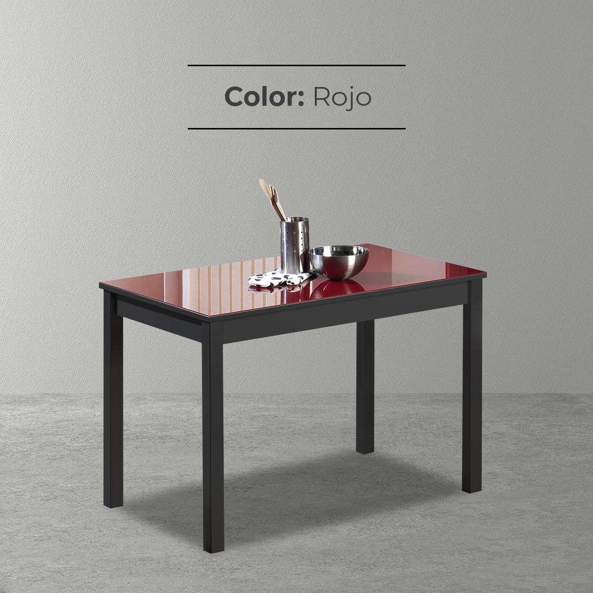 ASTIMESA Table de Cuisine, Rouge, 110 cm x 70 cm