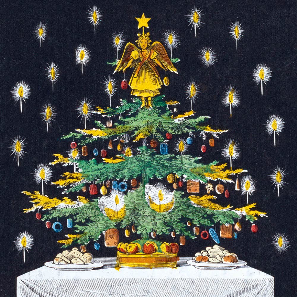 Museums & Galleries Charity Christmas Cards Pack of 8, Charity Christmas Cards with Glowing Tree and Angel Design