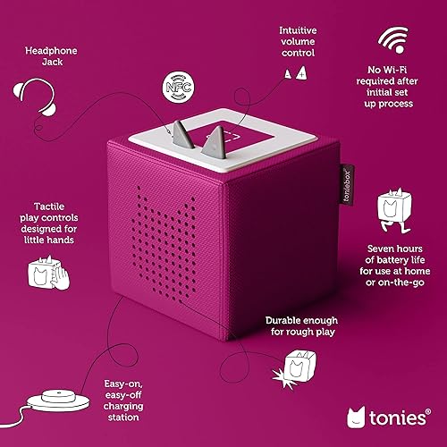 Miniatura 3 de Toniebox - Juego de iniciación de reproductor de audio con Cenicienta, Belle, Moana, Enredado y Playtime Puppy - Escucha, aprende y juega con una