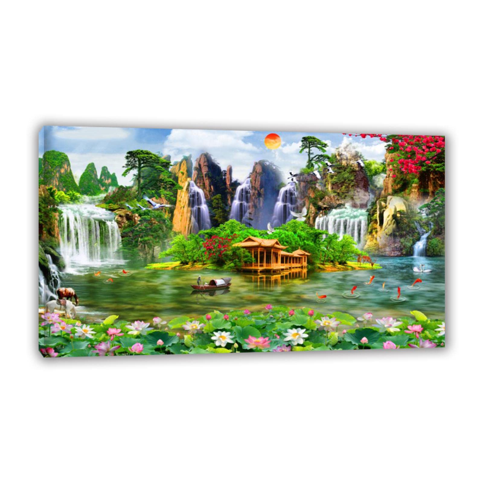 XIANGPEIFBH Wall Art Canvas Painting Vintage Abstract Colorful Picture