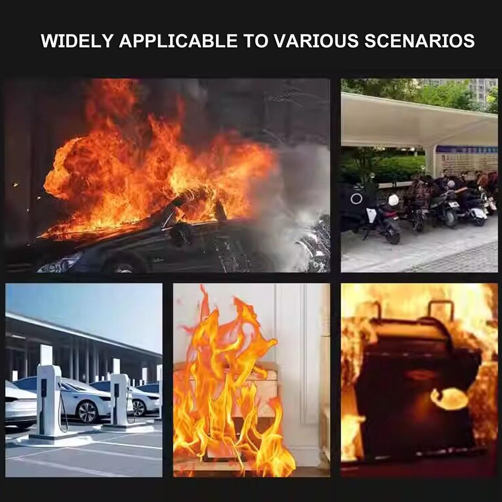Couverture anti-feu d'urgence,Sécurité et survie pour véhicules électriques | Couverture d'extinction résistante à la chaleur, Revêtement en fibre de verre siliconée, avec sac de transport