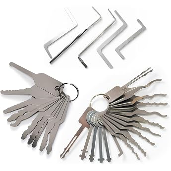 Emergency Door Opening Tool Set Backup - Lock Opener for Beginners &amp; Professionals, Lock Pick Repair Tool Suitable for Electr