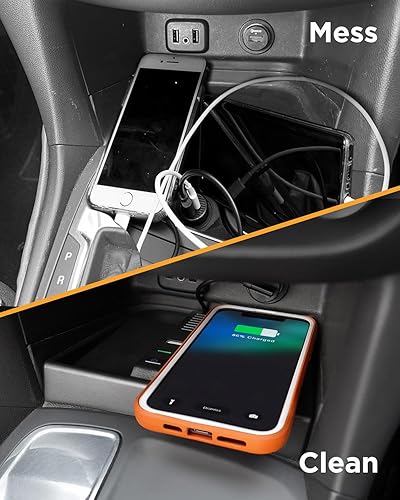 Miniatura 4 de CarQiWireless Cargador inalámbrico para accesorios Chevy Equinox 2018 2019 2020 2021 2022 2023 2024, organizador de consola central de carga
