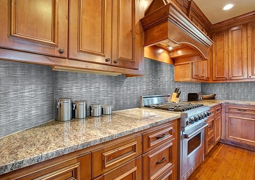 Miniatura 3 de Retro-Art 703525 - Paneles de pared 3D para cocina, paquete de 8, ondas metálicas en plata rústica, PVC, 24.5 x 18.5, cubierta de 25.18 pies