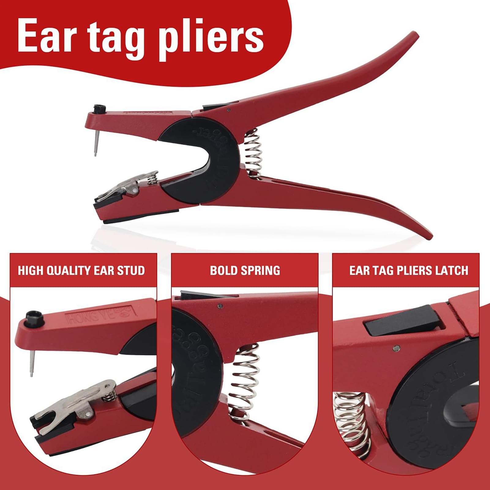 Boucles d'Oreilles pour Bovins | Étiquettes De Marquage Pour Bétail | Numéro 001-100 Boucles Auriculaires Avec Applicateur Pour Gestion Du Bétail Identification Moutons Bovins Chèvres