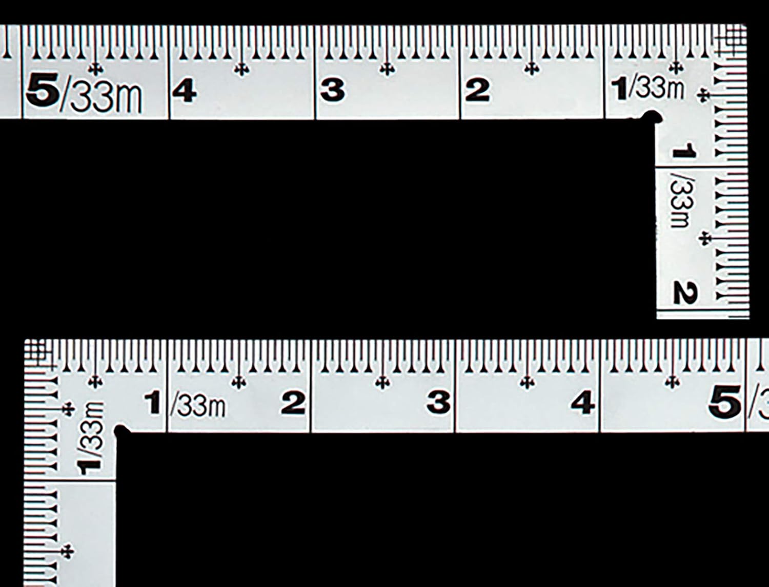Shinwa Sokutei 10456 Curved Scale, Thick, Wide Width, Equivalent to Front and Back, Silver, 1 Scale 6 Size