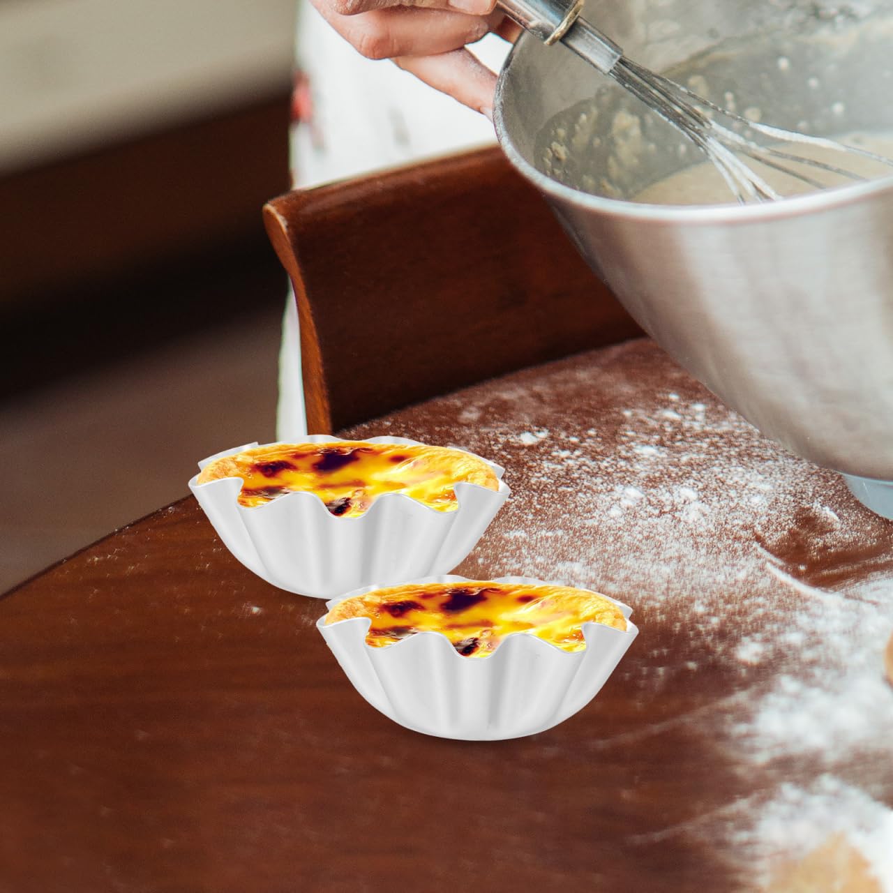 Luxshiny 12 moldes para tartaletas de huevo, herramientas para hornear tartaletas, moldes de gelatina de metal, moldes para tartas, moldes antiadherentes, moldes para pudín, utensilios de cocina,