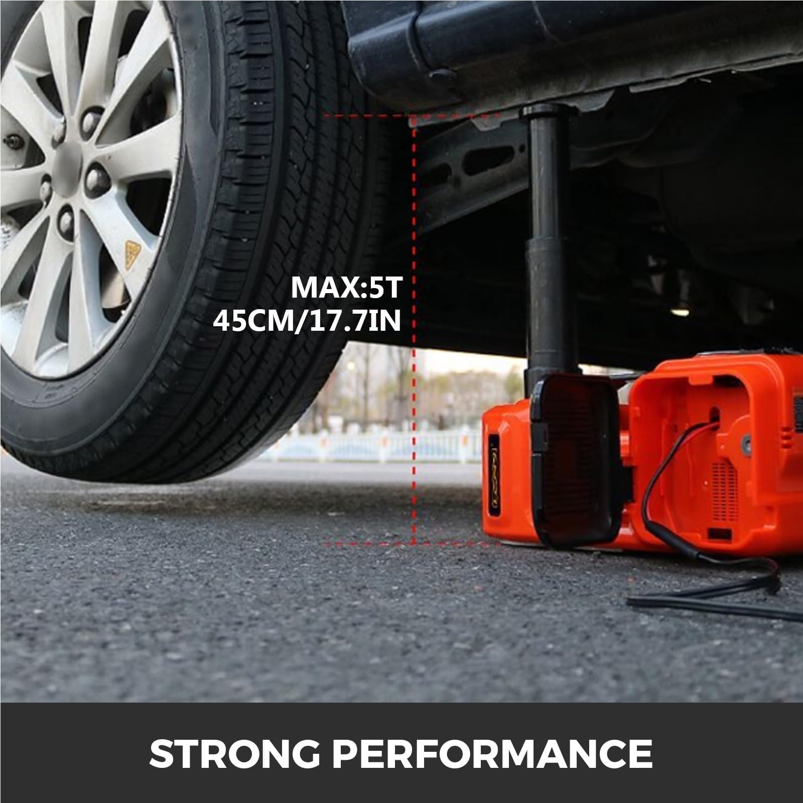 Cric idraulico per auto da 12 V, sollevatore elettrico portatile con gonfiatore per pneumatici e luce di emergenza, kit di riparazione per veicoli pesanti per auto, SUV, furgoni