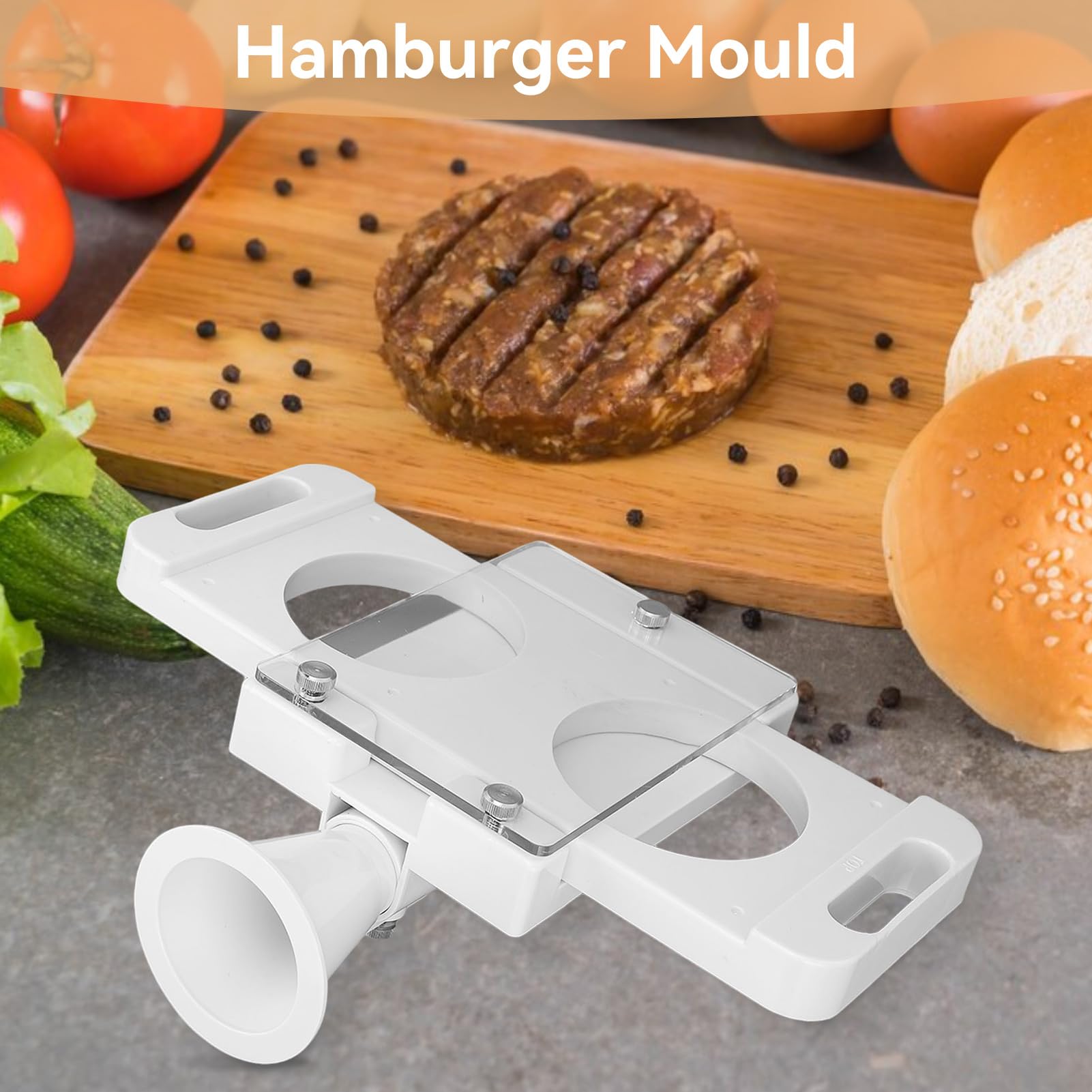 Macchina per la pressatura di hamburger, macchina automatica per hamburger con 5 tubi adattatori, pressa per hamburger fatti in casa per riempire salsicce e carne