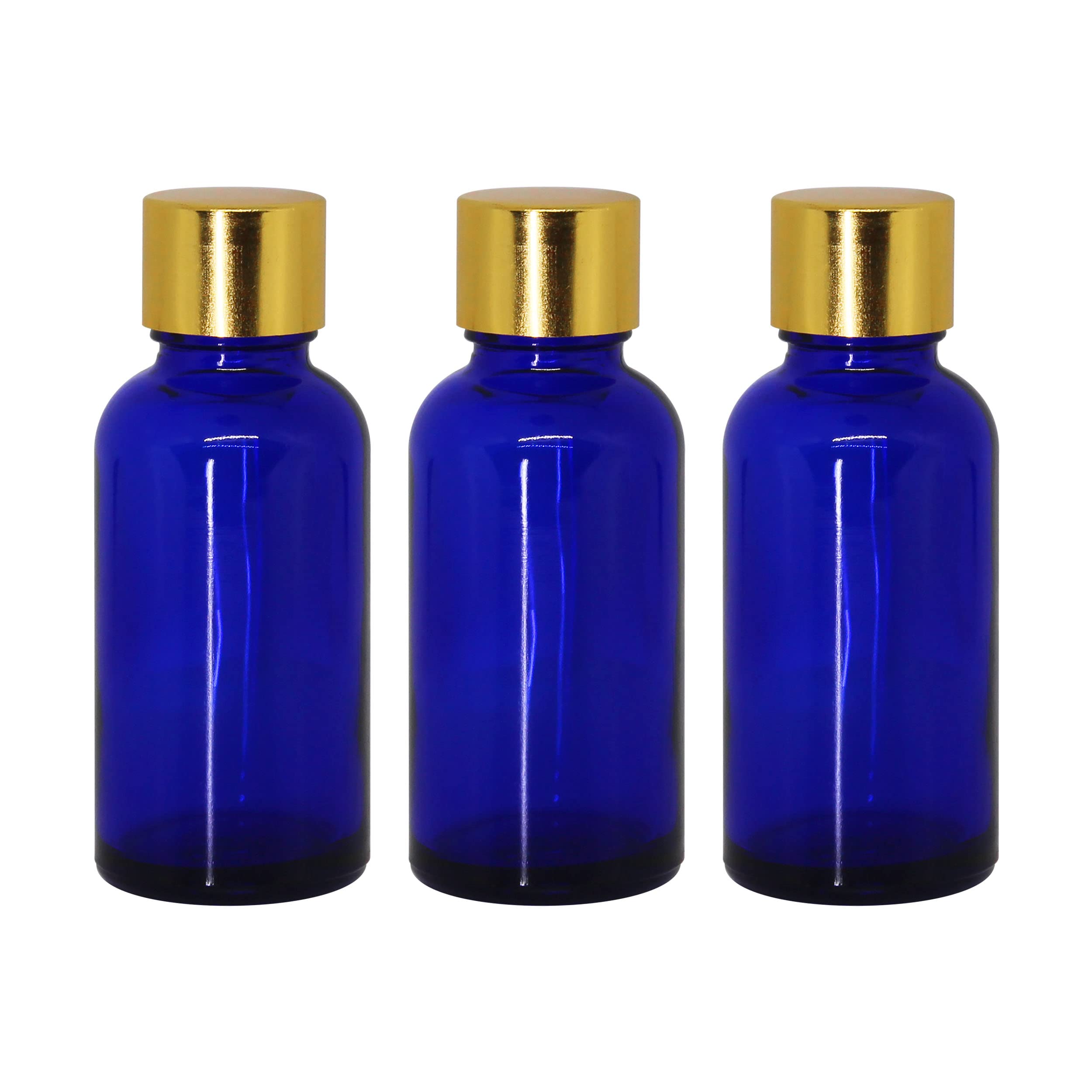 30 ml Cobalt Blue Round Empty Glass Bottle + Gold Seal Cap + Safety Plug Refillable, Reusable, Leak Proof for Essential Oils, Blends, Perfumes & Face Oil (3)-image-17