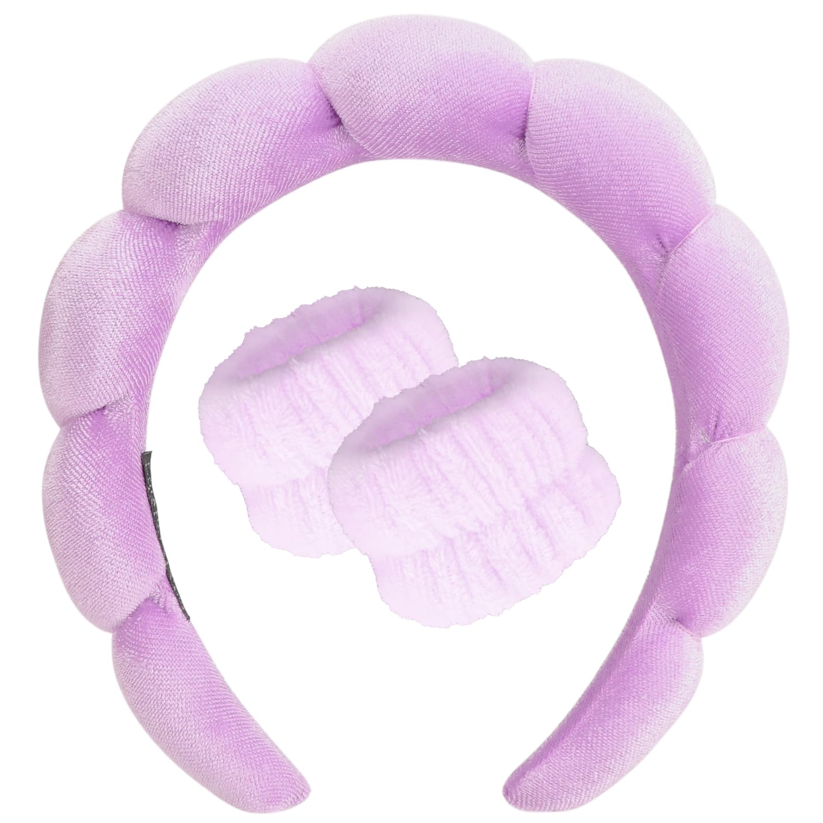 DRESHOW Spa Stirnband zum Waschen Gesicht Wristband Set Schwamm weiches Frottee Make-up Hautpflege Anti-Rutsch-Stirnband für Damen