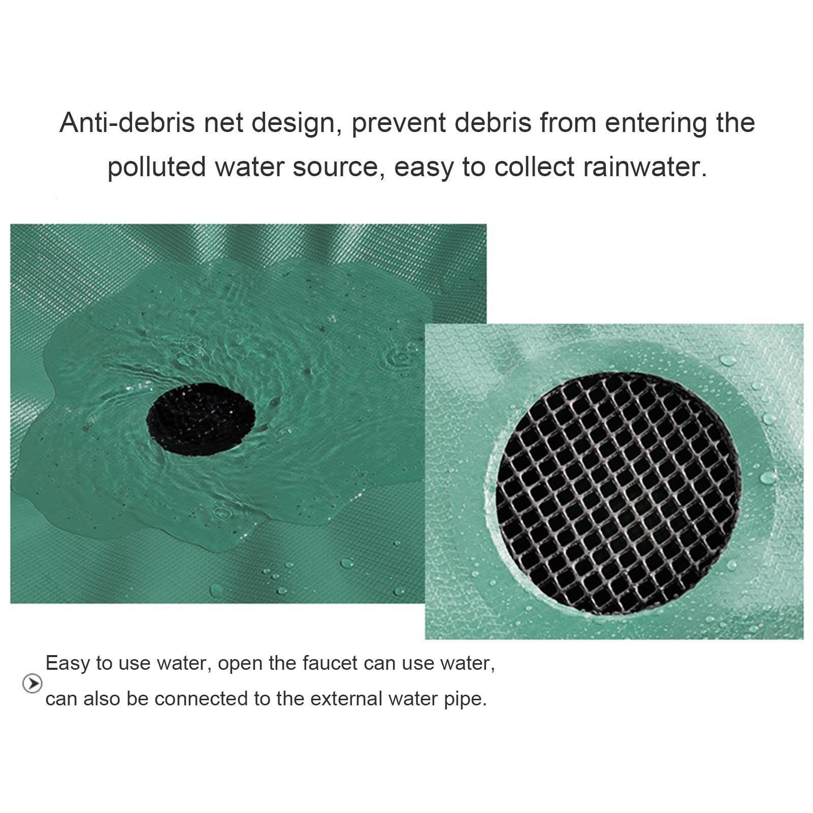 Colector de Agua – Recogedor de Agua de Red de PVC | Colector de Agua de | lluvia plegable | Recogedor de agua de lluvia para jardín para recolección de lluvia, almacenamiento, reutilización, ahorro d