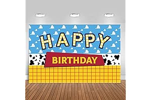 Eye-Catching Cartoon Toy Story Backdrop for Unforgettable Birthday Celebrations