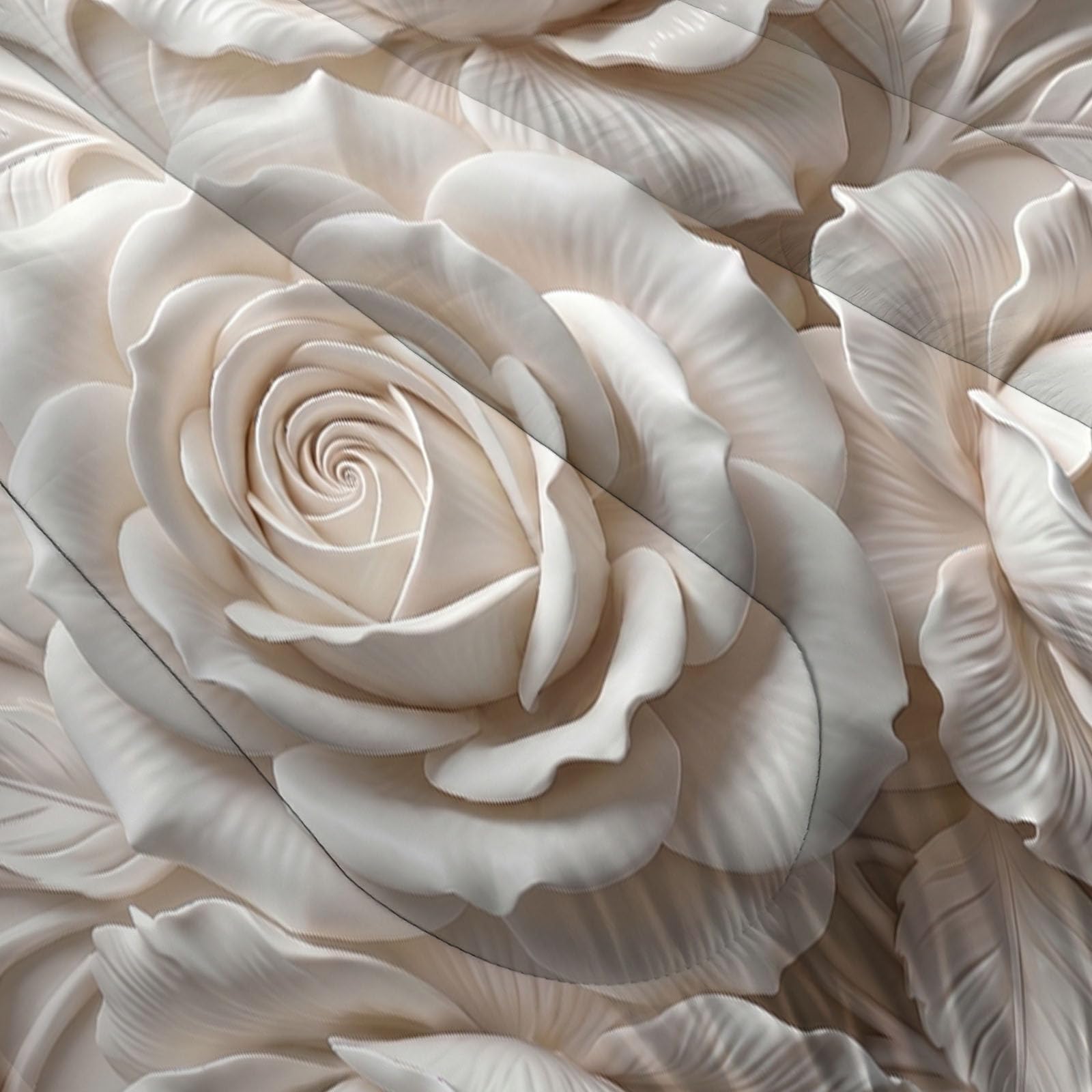 Piumone 2-In-1 Letto Singolo 140X200 Cm Rilievo Tridimensionale Di Una Rosa Elegante | Trapunta E Piumino Reversibile 4 Stagioni, Arte Botanica Nordica, Copriletto Lavabile Morbido Leggero, Beige