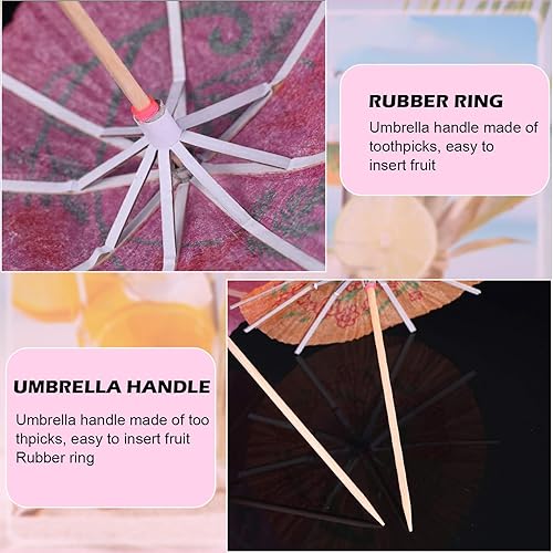 Miniatura 7 de 100 piezas de palillos de cóctel, sombrillas de bebida de palma de coco, agitadores de bebidas, decoraciones de fiesta hawaiana, accesorios de