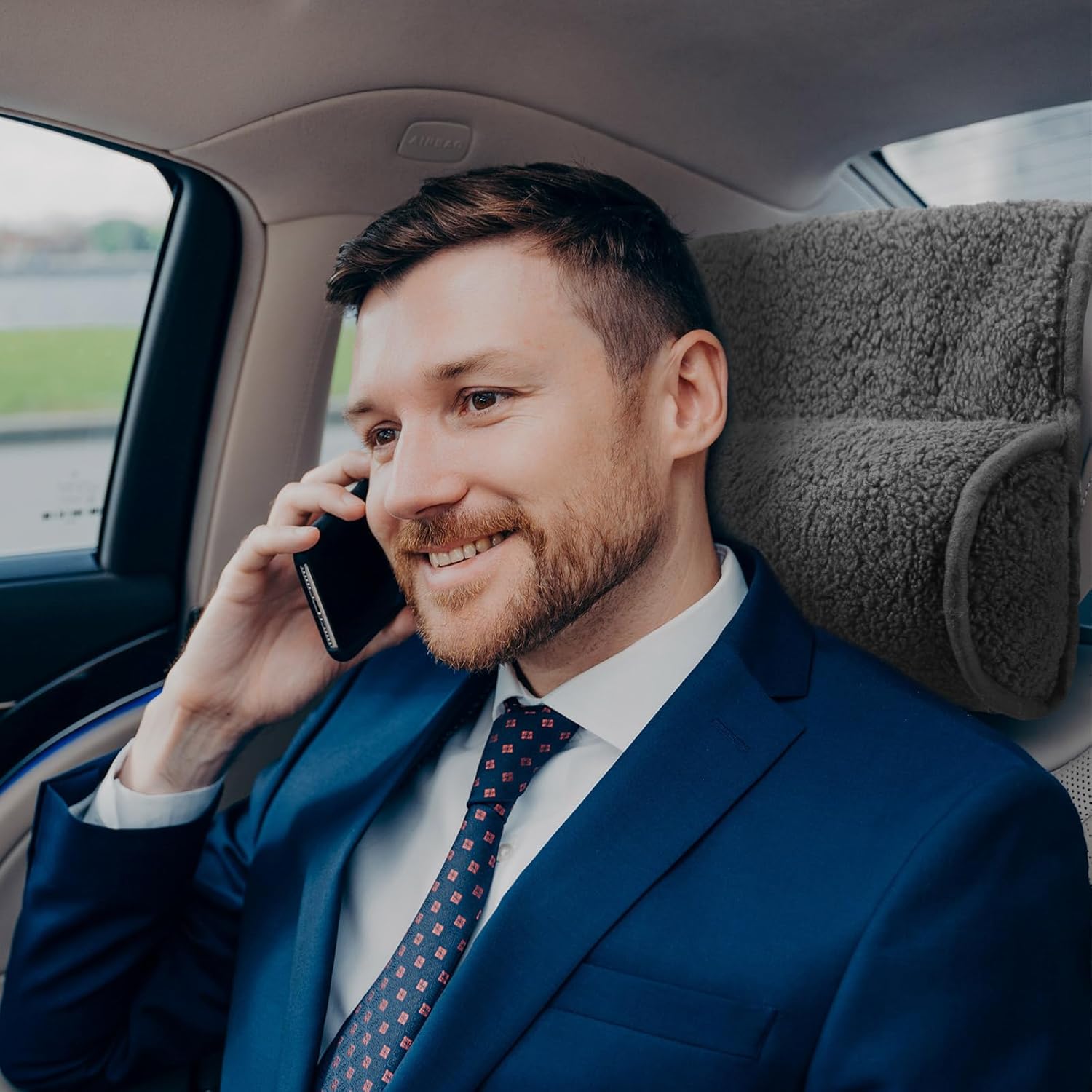 Weysat Neck Head Pillow for Recliner Chair Non Slip Fleece Adjustable Neck Roll Support Headrest Pillow for Travel Home Office Recliner Couch Sofa Armchair(Dark Gray) - Image 5