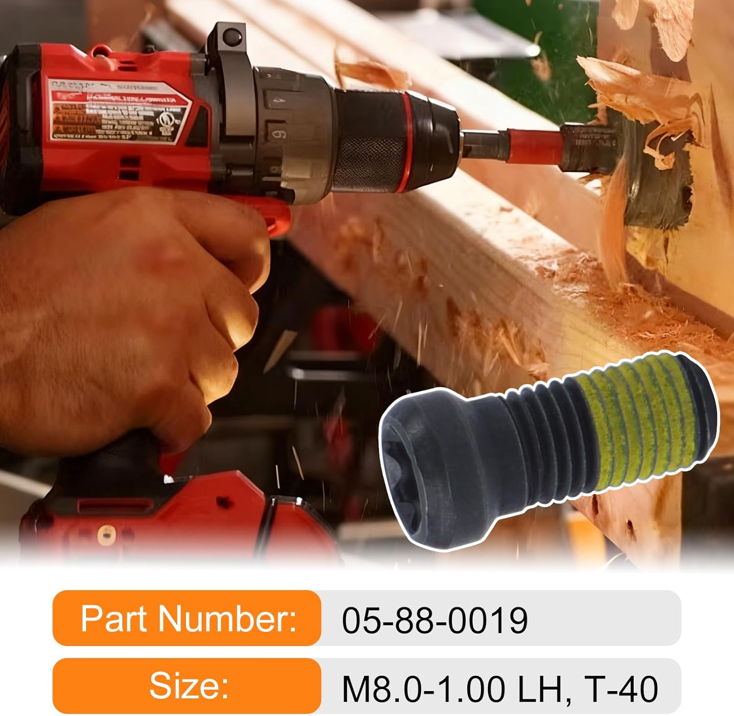 05-88-0019 Chuck Screw Replacement For Fuel Hammer-Drill Models 2703-20, 2704-20, 2803-20, 2804-20 2 Pcs