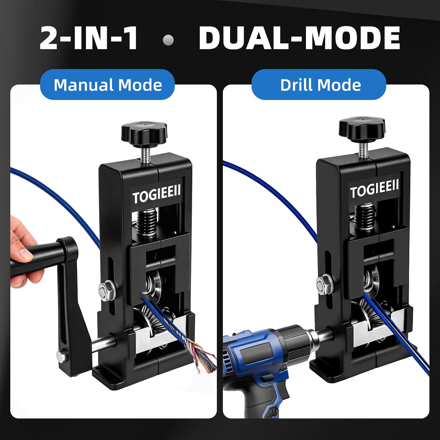 Wire Stripper 1-25mm Portable Wire Stripper Machine | Hand Crank & Drill Powered Wire Strippers Copper Wire Stripper Tool for Scrap Cable Recycling Replaceable Blades