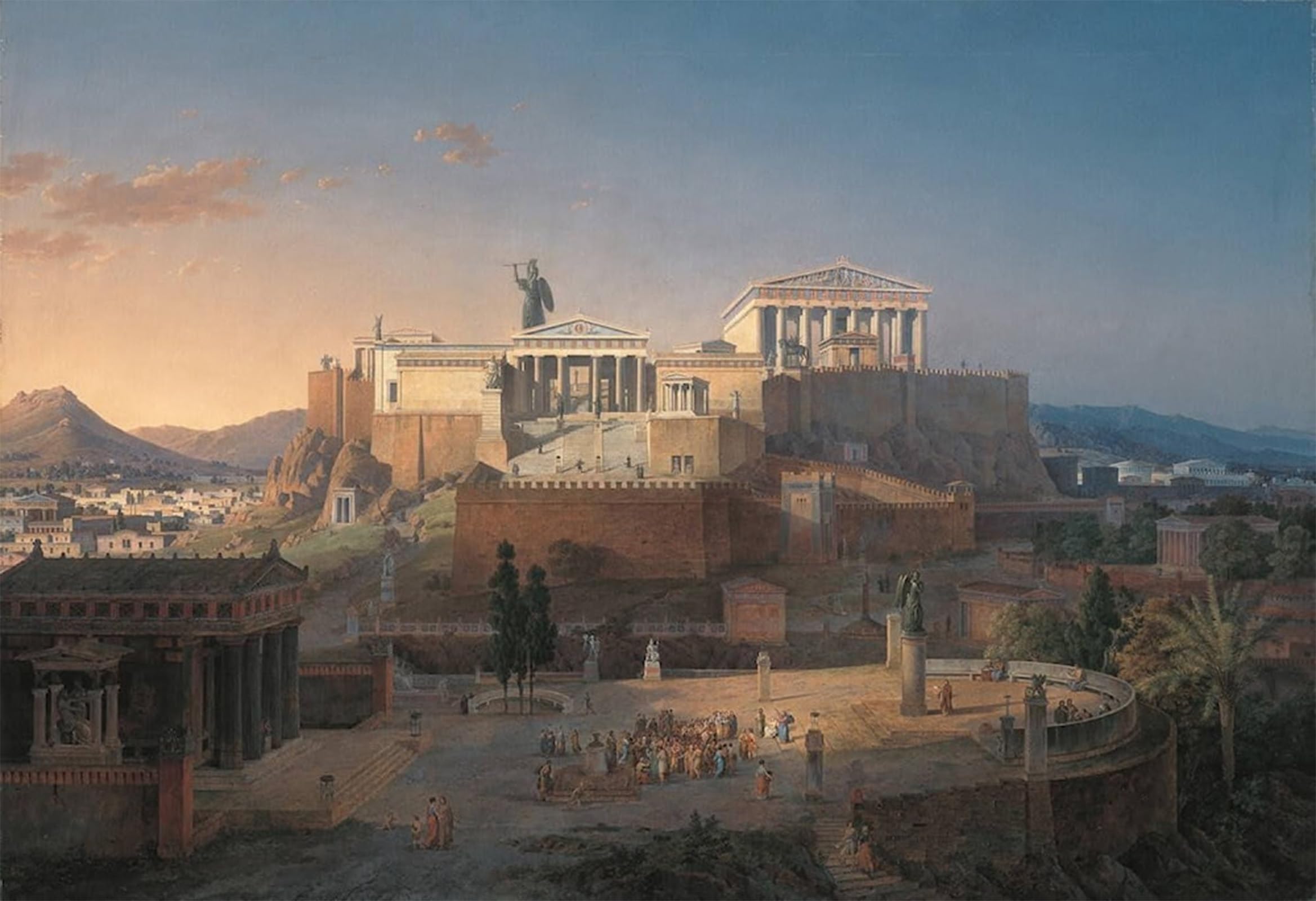 POSTERIIk Vintage Print Pop Art Landscape Artwork The Acropolis at Athens Leo von Klenze Art Prints for Office Home Decor 60x90cm
