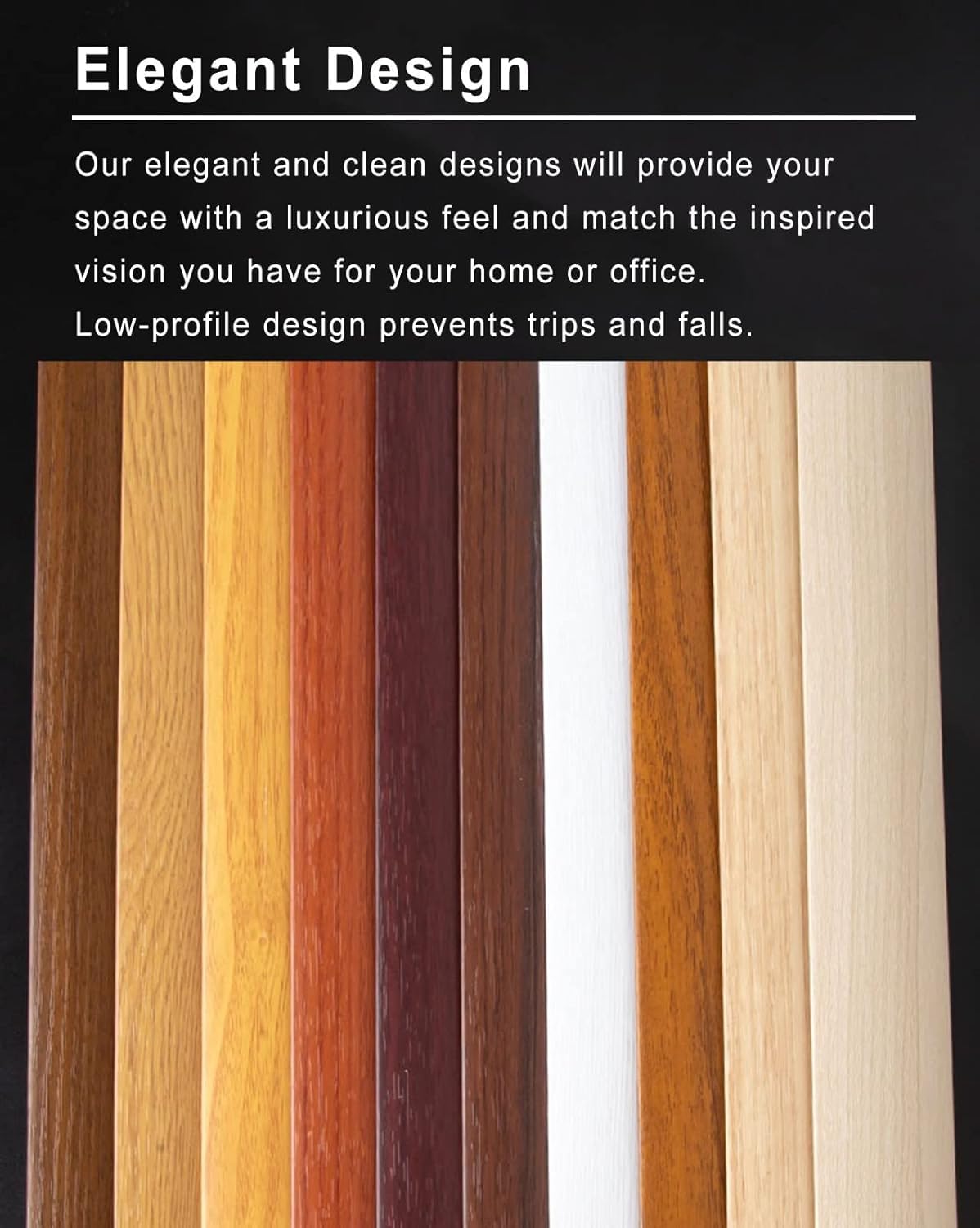 Wood Grain Transition Strips Wood to Tile, PVC Edge Trim, Joints for Carpet and Laminate Flooring(Style1)