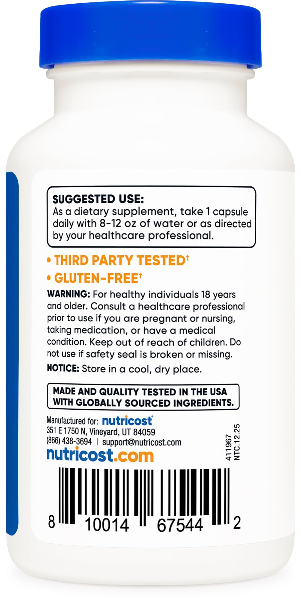 Nutricost Vitamin B2 (Riboflavin) 400mg, 120 Capsules, Gluten Free — Amazon image 4