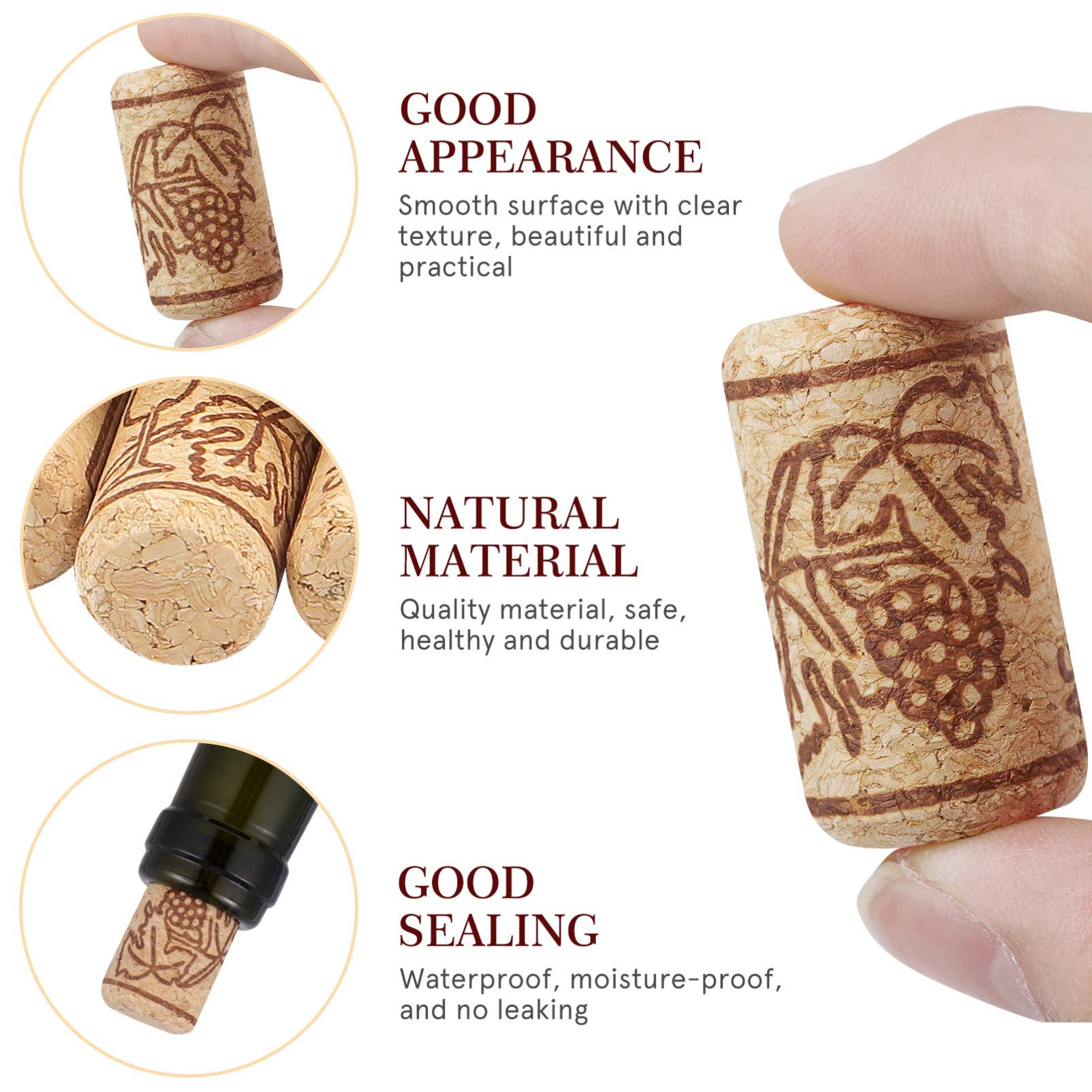 100 unids de Corchos de Vino Tapones de Botella de Corcho Natural/Corchos de Vino/Corcho para Manualidades,decoración y pasatiempos(2.1 x 4 cm) — view 5
