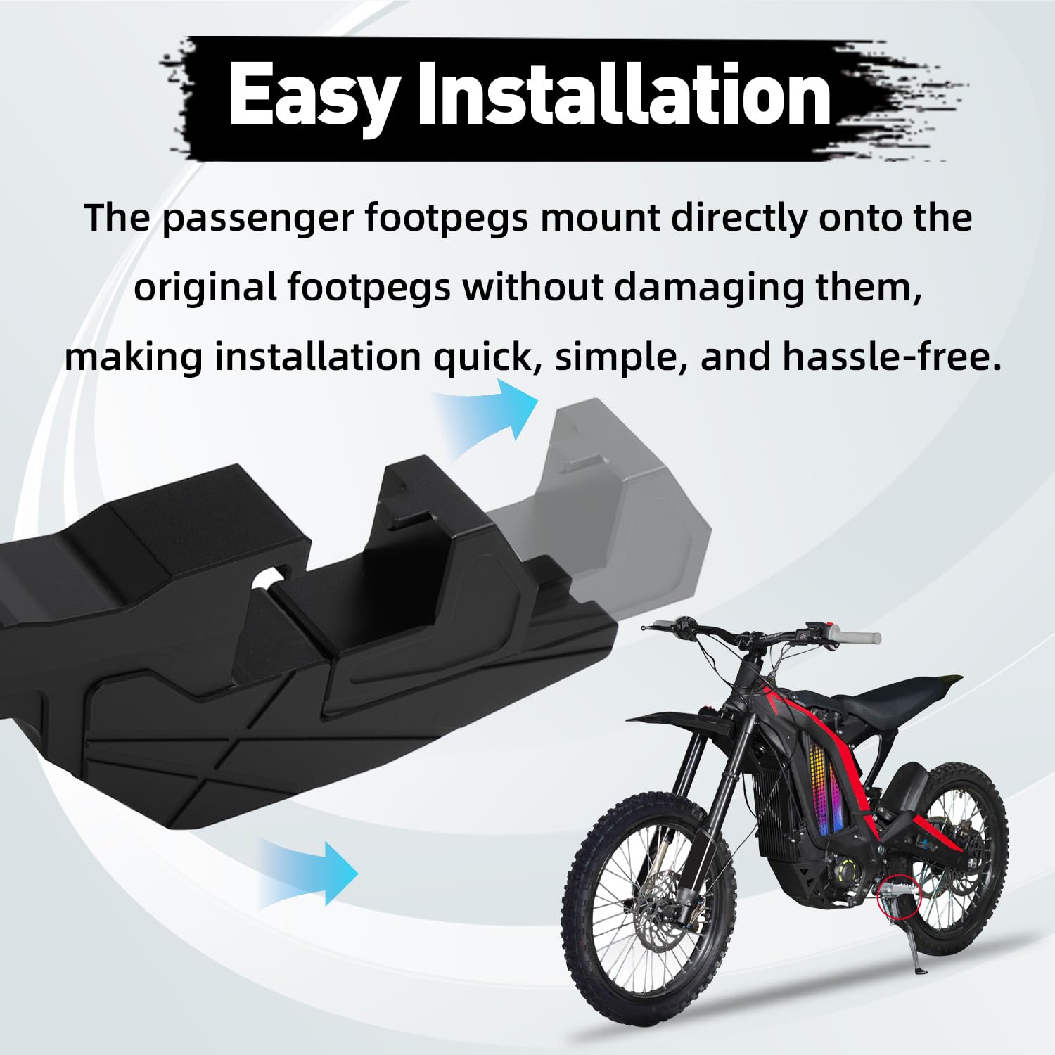 Pedane Passeggero Moto Universali, Estensione Pedane Moto Accessori Motocross per Dirt Bike Pit Bike Surron Light Bee Talaria Sting SX SXF EXC EXCF XC CR CRF YZ YZF