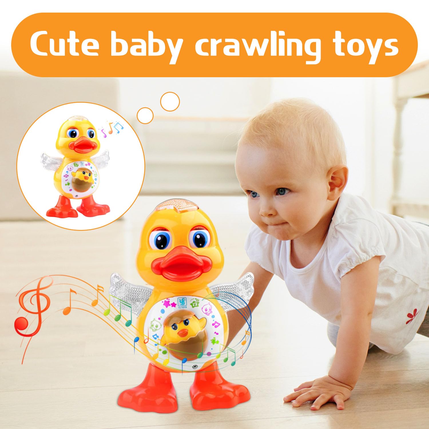 Giocattolo d'anatra danzante, Giocattolo Musicale Papera, Giocattolo per Bambini Camminante con musica e luci, Giocattolo Paperella Interattiva, Dancing Duck, Anatra Giochi per Neonati - 3