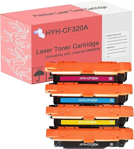 CF320A High Yield Replacement Toner Cartridge Compatible for HP Color Laserjet Enterprise M680DN M680F Printers(C M Y K, 4-Pack) Combo Pack