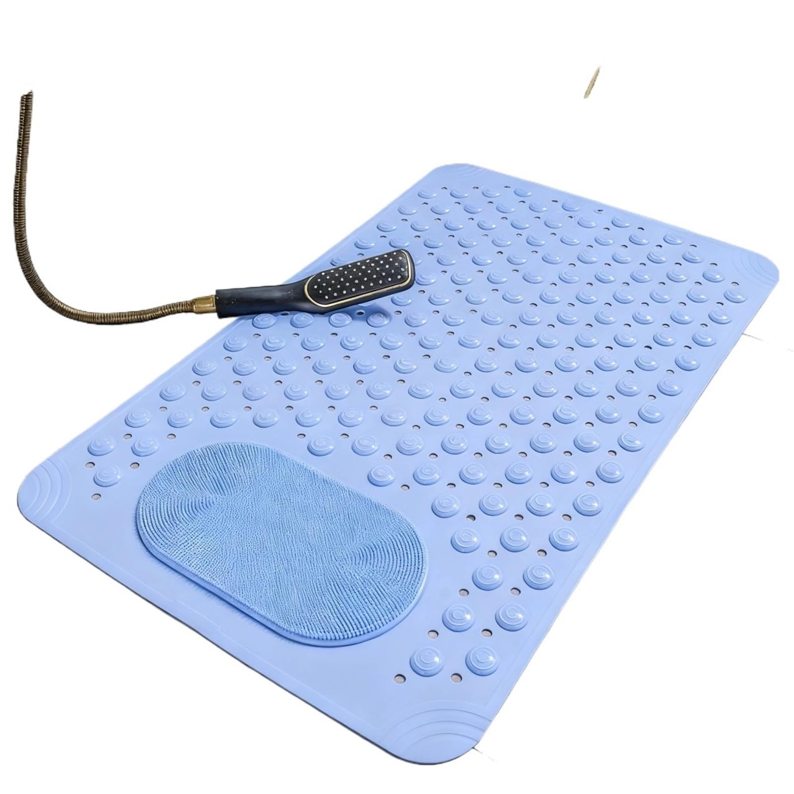 JBJYGSG Shower Anti-Slip Mat Backed by Powerful Suction Cup Massage Bump PVC Material with Non-Slip Bottom for Bathroom Hotel For Side, Back, And Stomach Sleepers(1pc Blue)