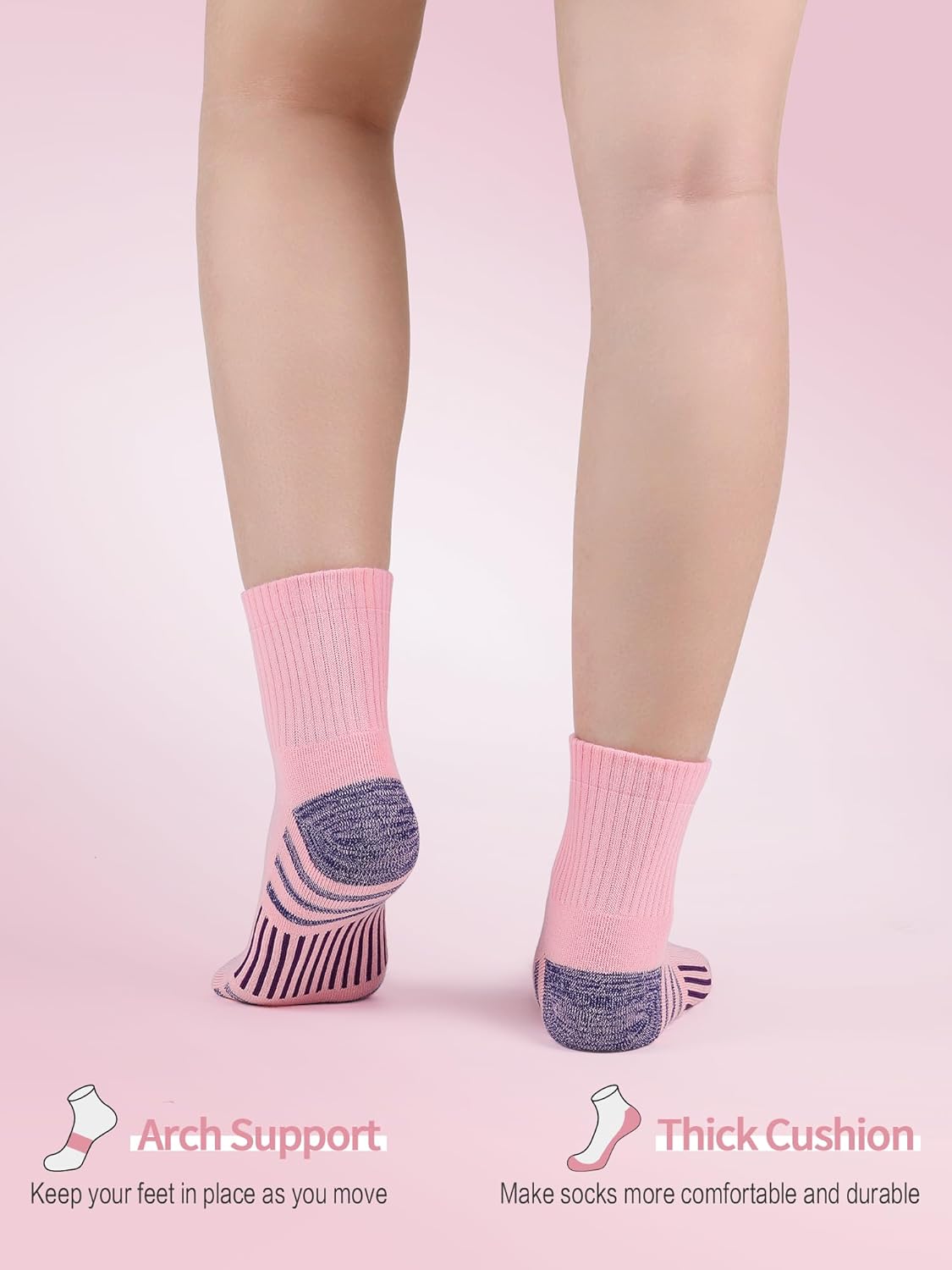 Airacker Athletic Quarter Socks with Cushion Running Ankle Socks for Men Women 6 Pairs - Image 5