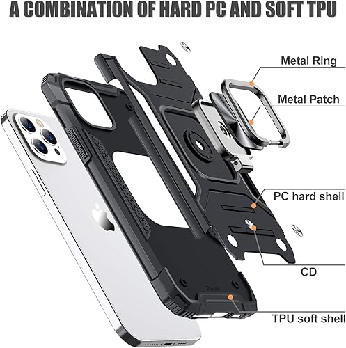 Miniatura 53 de JAME Funda para iPhone 12 Pro Max con protectores de pantalla, 2 unidades, protección contra caídas de grado militar, fundas protectoras