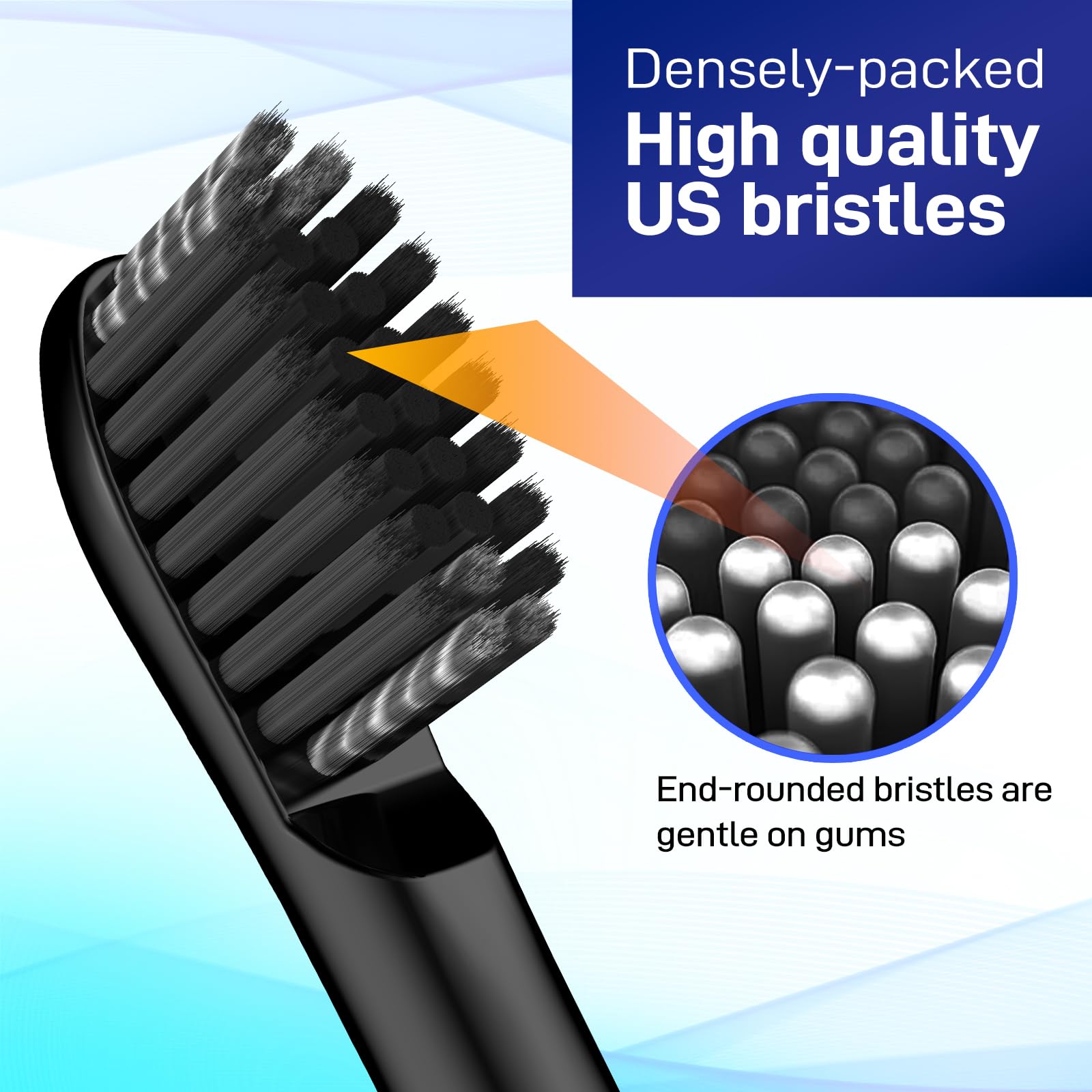 Cabezales de repuesto compatibles con Colgate Hum Connected Smart Battery Cabezal de cepillo de dientes eléctrico, paquete de 10, color negro