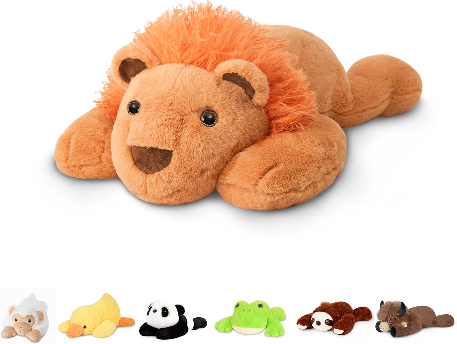 Niuniu Daddy Weighted Lion Stuffed Animals, 20 Inch 3.3 lbs Weighted Plushies, Heavy Calming Body Pillow for Sleeping, Sensory Lying Lap Pad Toy Huggable Gift for Kids and Adults