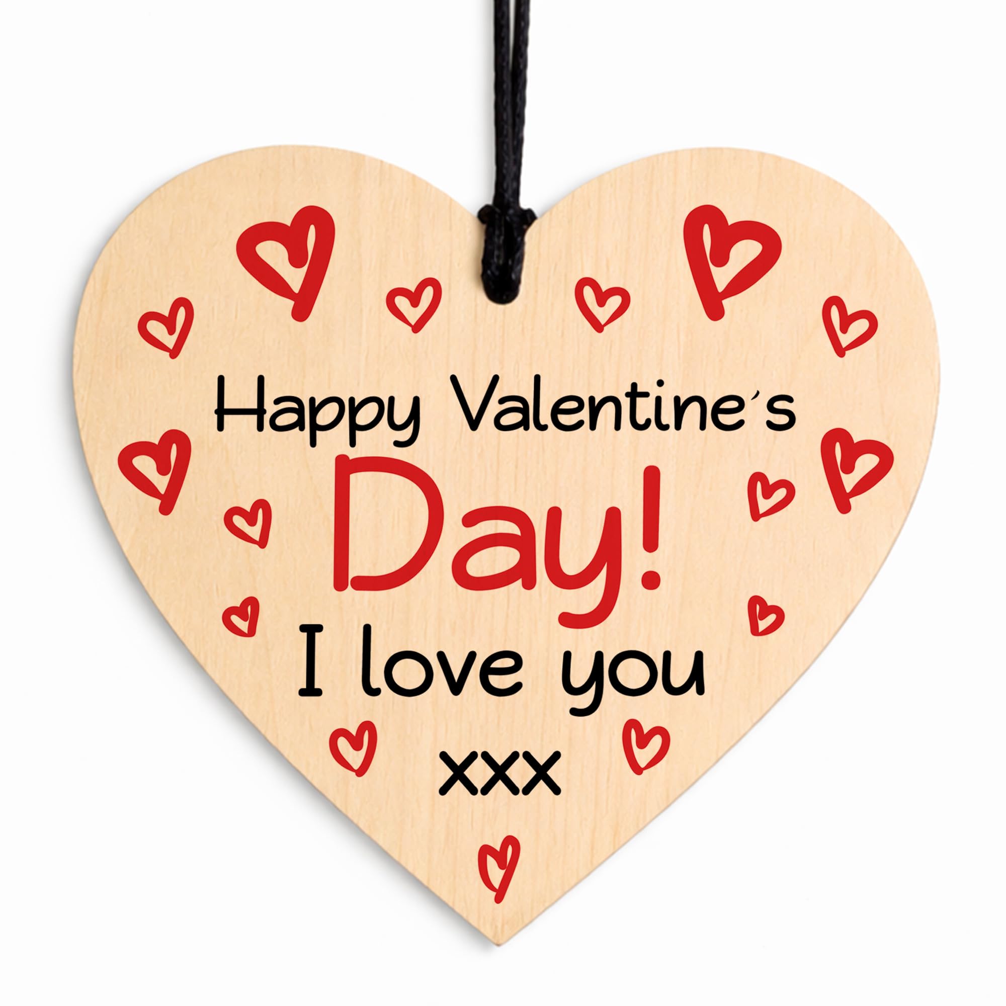 Red Ocean Happy Valentine's Day Gift, Wooden Heart, Valentines Day Gifts For Him, Her, Boyfriend, Girlfriend, Keepsake