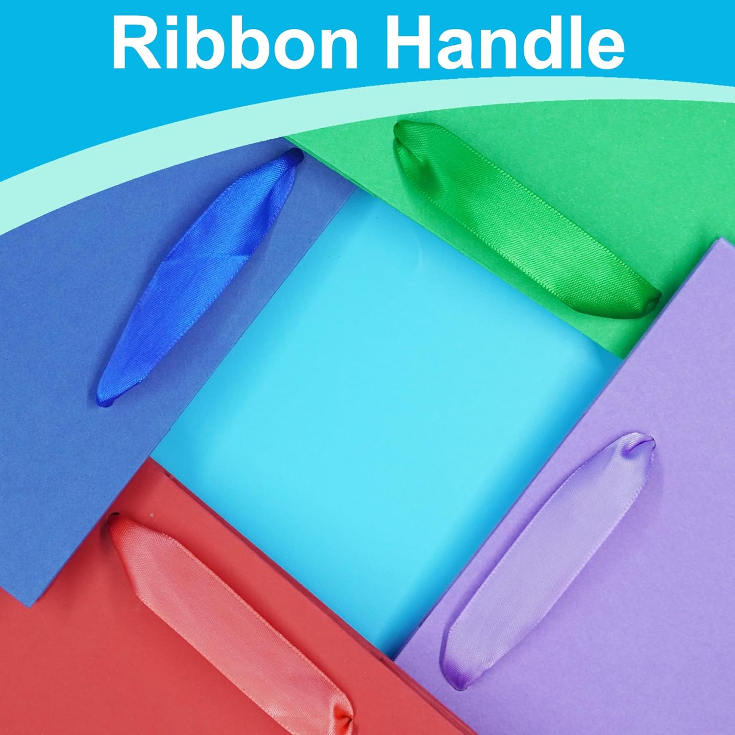 MOXARYSU 8 Pcs Medium Gift Bags With Handles: 8x5x10 Rainbow Colour Gift Bags Kraft Paper Party Favor Bags With 16 Tissues For Party,Birthday,Baby Shower,Wedding（8 Colors） - Image 4