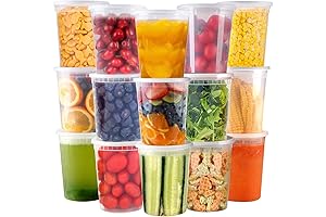 Deli Containers with Lids 32 oz Freezer Containers Plastic Food Storage Containers for Meal Prep