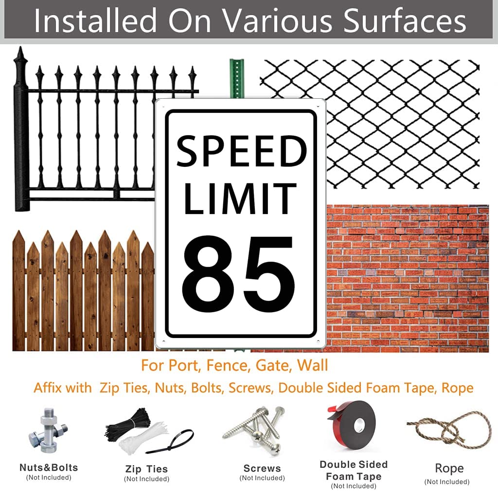 Metallschild „Private Road Speed Limit 20 MPH“ – 30,5 X 20,3 Cm, Für Innen & Außen