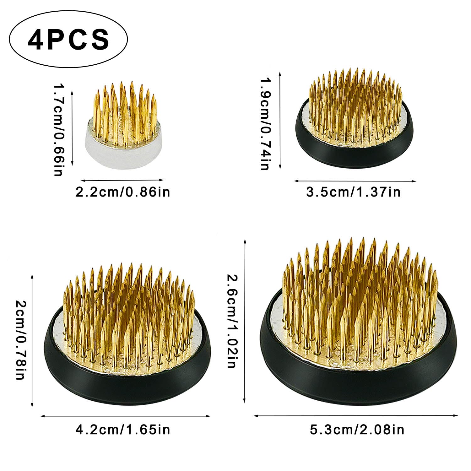 4 Pezzi Ikebana Kenzan, Rotonda Flower Ffrog, Acciaio Inossidabile Perno Disposizione Fiori, Disposizione dei Fiori Pin, Rana Fiore Adatto per Giardino Negozio Fiori Sala tè Soggiorno (23/34/40/50mm)