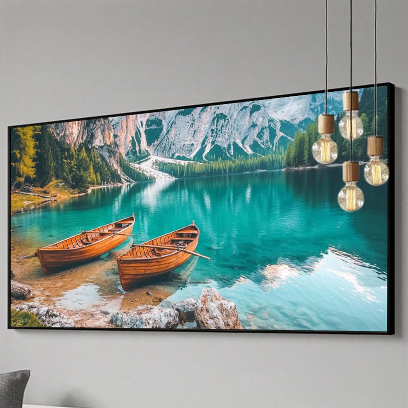 Malarstwo diamentowe XXL 90 x 180 cm, obraz do samodzielnego wykonania, motyw łodzi, zestaw do majsterkowania 5D, dla dorosłych, prostokątne kamienie, haft, sztuka rzemiosła, dekoracja domu, na ścianę