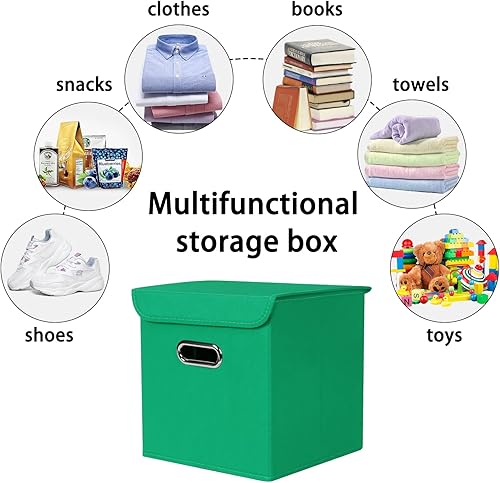 Vista 57 de Organizadores de armario de tela con tapas, cesta organizadora de almacenamiento plegable con asas, cajas de almacenamiento para almacenamiento