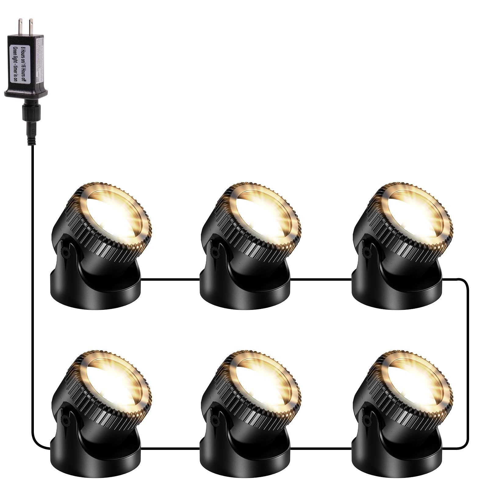 POPOSOAP Teichleuchten, 6-in-1 Warmweiß Unterwasser LED Strahler, IP68 Wasserdicht Landschaftsbeleuchtung, Tauchlichter für Teich, Garten, Terrasse, Brunnen, Pool & Wasserfall Deko