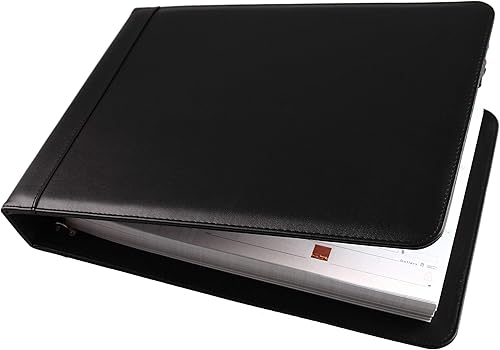 Miniatura 7 de 2Fold Carpeta de cheques de negocios con 7 anillos para cheques de tamaño de empresa de 3 en adelante con funda de tarjeta de visita adicional,