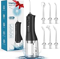 Cemobene L6 Rechargeable Water Flosser 300ML Cordless Oral Irrigator 4 Modes 6 Tips IPX7 Waterproof for Braces Travel