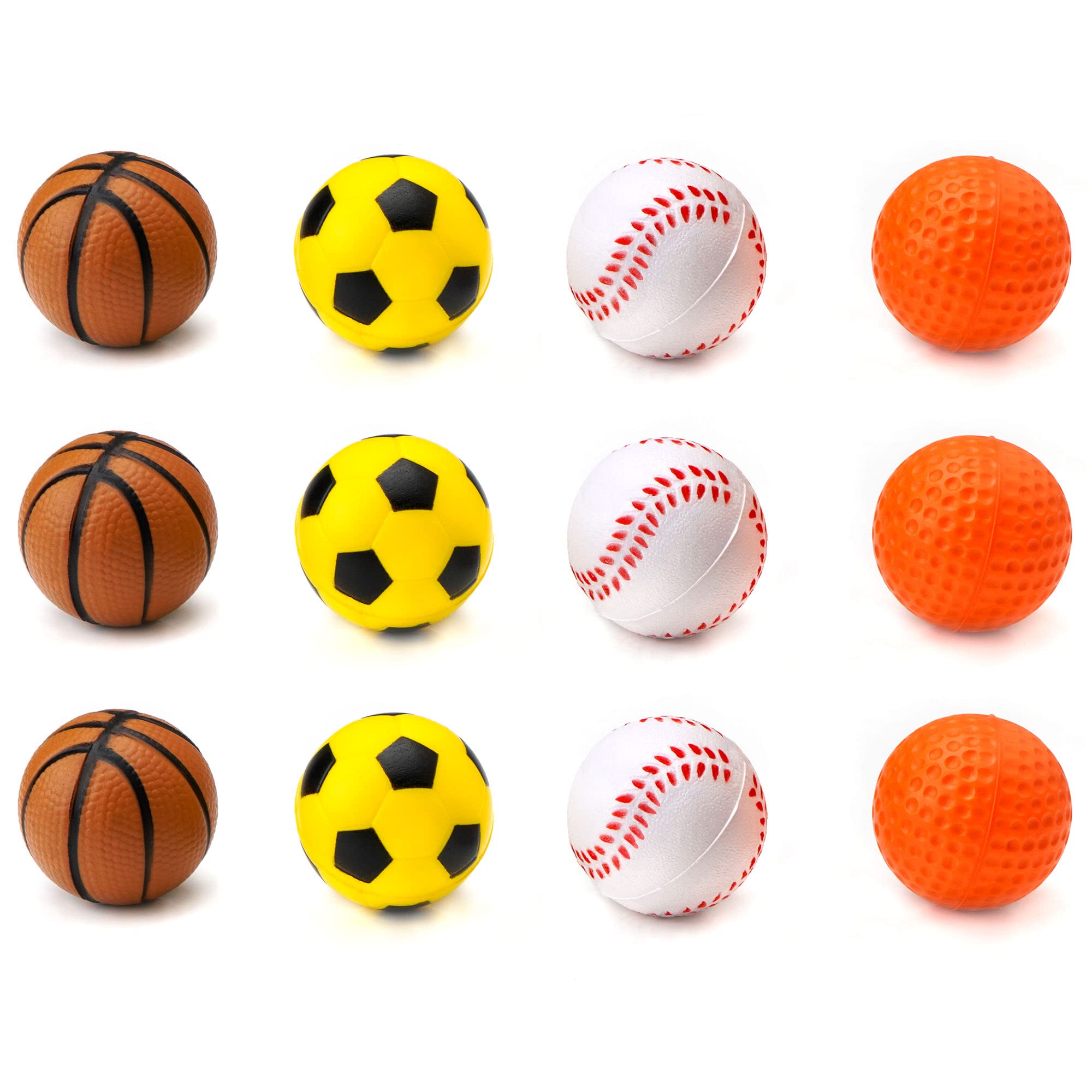 Paquete de 12 bolas de esponja de goma suave de 1.6 pulgadas para gato, juguete interactivo, colores surtidos 6